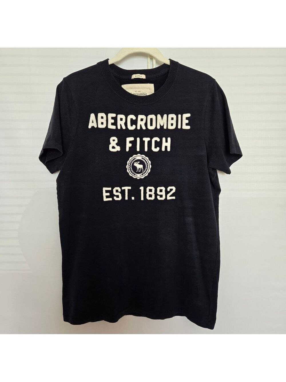 ABERCROMBIE & FITCH 'MUSCLE' CLASSIC T-SHIRT NAVY BLUE MEN WOMEN XL